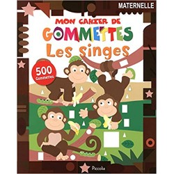 Cahier Les singes ""500 gommettes"" - Piccolia