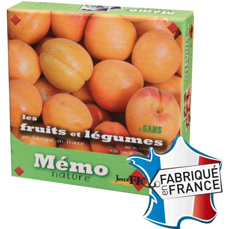 Jeu Mémo duo - fruits et légumes Fabriqué en France