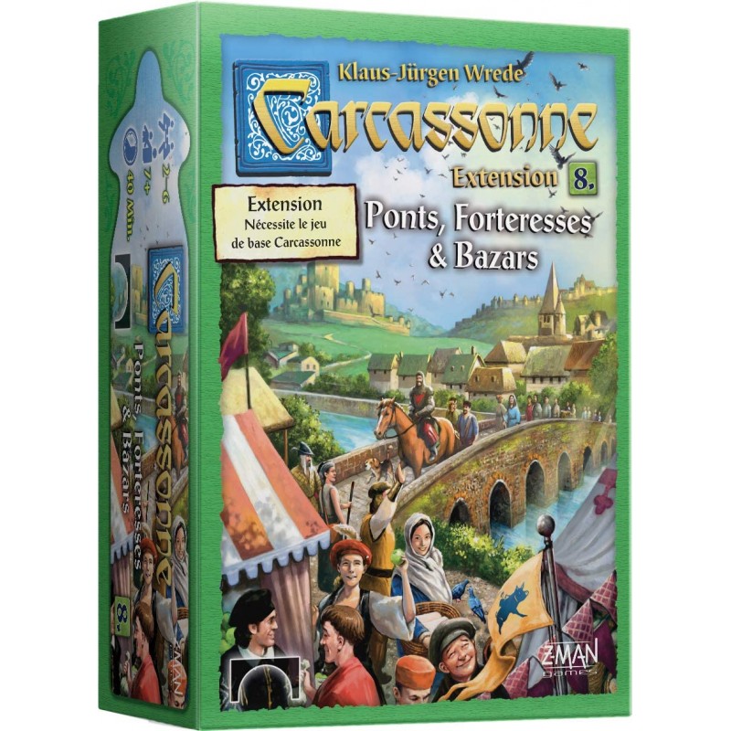 Asmodee - Jeu de société - Carcassonne - Extension Ponts, forteresse et collines