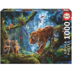 Educa - Puzzle 1000 pièces - Tigres sur l'arbre
