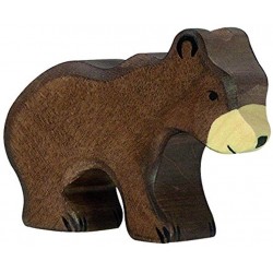 Holztiger - Figurine animal en bois - Petit ours brun