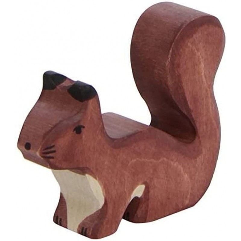 Holztiger - Figurine animal en bois - Ecureuil marron debout