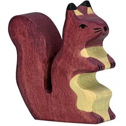 Holztiger - Figurine animal en bois - Ecureuil marron
