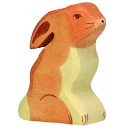 Holztiger - Figurine animal en bois - Lapin assis