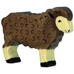 Holztiger - Figurine animal en bois - Mouton noir debout