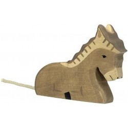 Holztiger - Figurine animal en bois - Ane allongé