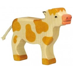 Holztiger - Figurine animal en bois - Veau marron debout