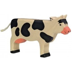 Holztiger - Figurine animal en bois - Vache noire debout
