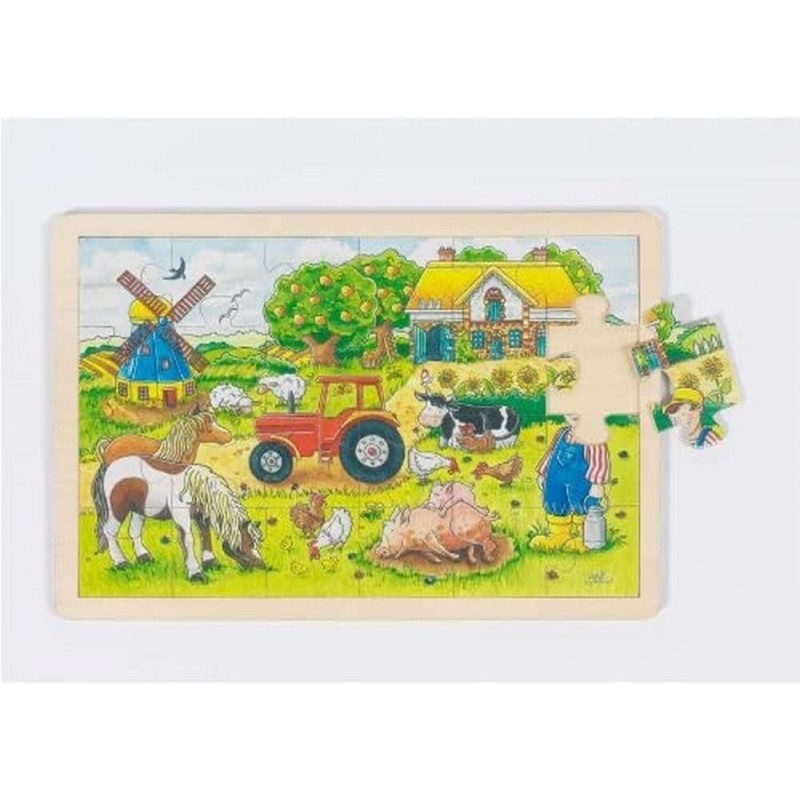 Goki - Puzzle en bois - 24 pièces - La ferme des meuniers