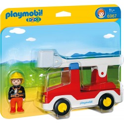 Playmobil - 6967 - 1.2.3 - Camion de pompier avec échelle pivotante