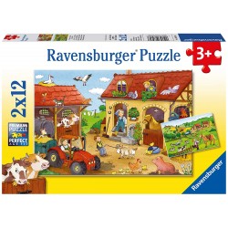 Ravensburger - Puzzles 2x12 pièces - Le travail à la ferme