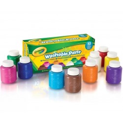 Crayola - Coffret de 10 Pots de peinture lavable