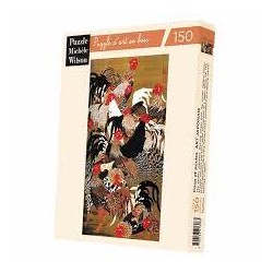 Michèle Wilson - Puzzle d'art en bois - 150 pièces - Coqs et Poules - Art japonais