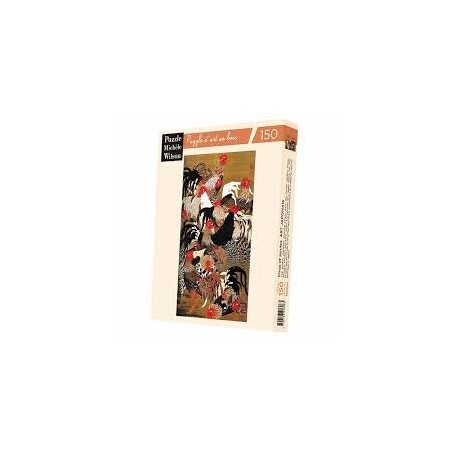 Michèle Wilson - Puzzle d'art en bois - 150 pièces - Coqs et Poules - Art japonais