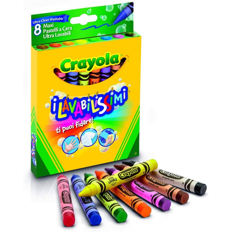 Crayola - Pochette de 8 gros crayons à la cire ultra lavables