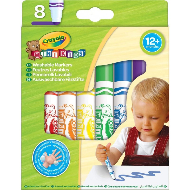 Crayola - Pochette de 8 feutres dès 1 an - Mini Kids