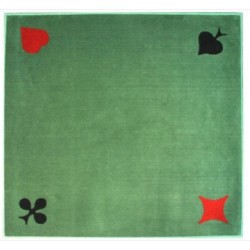 Jeu de société - Tapis de cartes tissé - 77 x 77 cm - Vert avec les 4 as