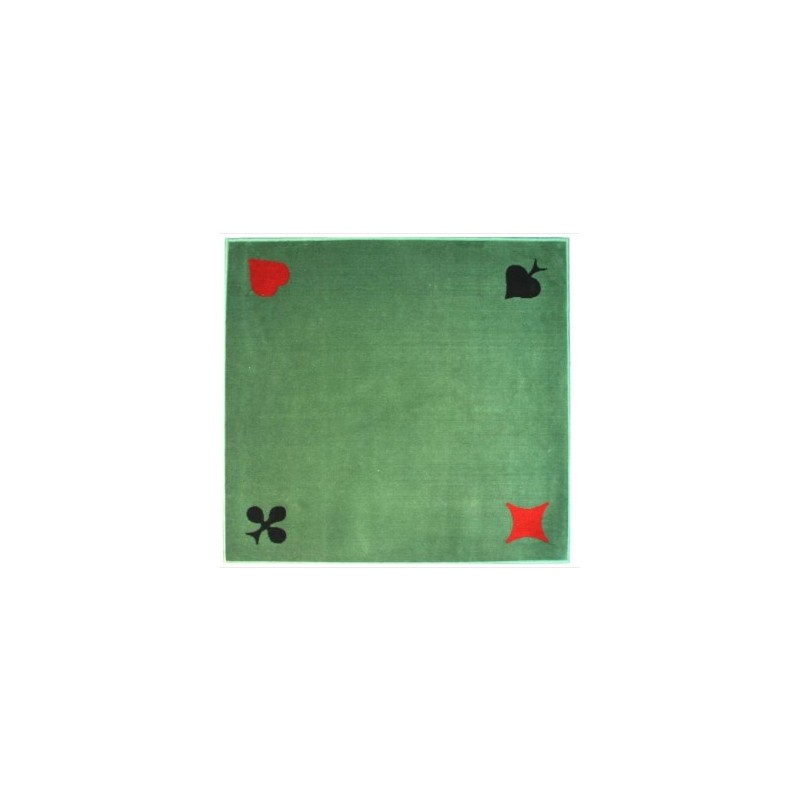 Jeu de société - Tapis de cartes tissé - 77 x 77 cm - Vert avec les 4 as