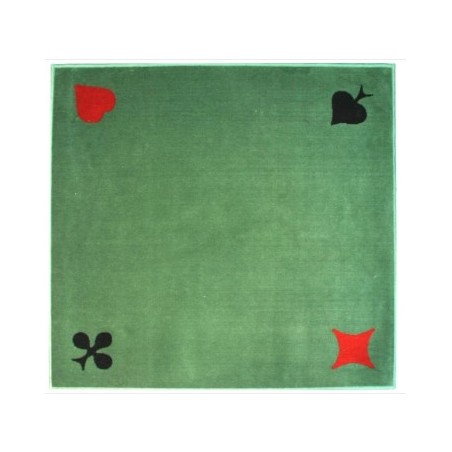 Jeu de société - Tapis de cartes tissé - 77 x 77 cm - Vert avec les 4 as