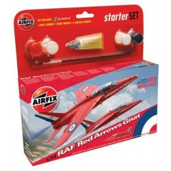 Airfix - Maquette d'avion - Kit complet - Folland Gnat T.1 red arrows