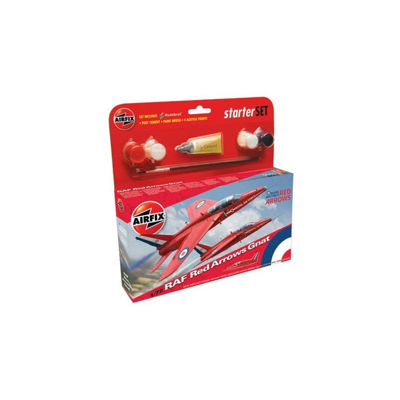 Airfix - Maquette d'avion - Kit complet - Folland Gnat T.1 red arrows