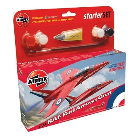 Airfix - Maquette d'avion - Kit complet - Folland Gnat T.1 red arrows