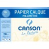 Canson - Beaux arts - Pochette de papier calque millimétré - 12 feuilles - A4 - 70 g/m2