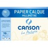 Canson - Beaux arts - Pochette de papier calque millimétré - 12 feuilles - A4 - 70 g/m2