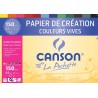 Canson - Beaux arts - Pochette de papier couleur vives - 12 feuilles - A4 - 150 g/m2