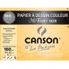 Canson - Beaux arts - Pochette de papier dessin noir - 12 feuilles - 24x32 cm - 160 g/m2