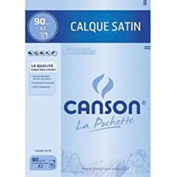 Canson - Beaux arts - Pochette de papier calque satin - 10 feuilles - A3 - 90 g/m2