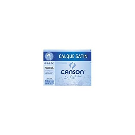 Canson - Beaux arts - Pochette de papier calque satin - 12 feuilles - 24x32 cm - 90 g/m2