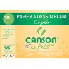 Canson - Beaux arts - Pochette de papier à dessin blanc - 12 feuilles - A4 - 125 g/m2