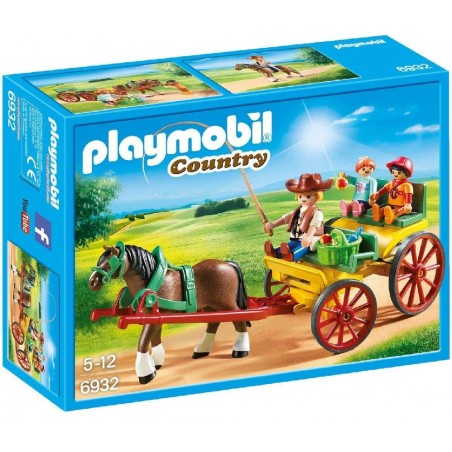 Playmobil - 6932 - Le club d'équitation - Calèche avec attelage
