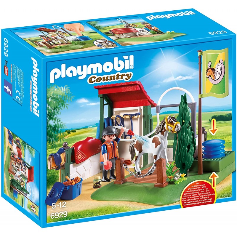 Playmobil - 6929 - Le club d'équitation - Box de lavage pour chevaux