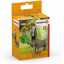 Schleich - 42428 - Wild Life - Set avec ranger et rhinocéros