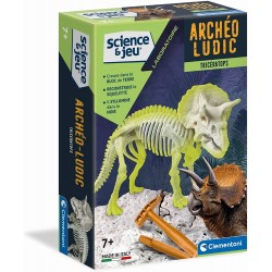 Clementoni - Jeu scientifique - Coffret archéologue - Dinosaure - Tricératops