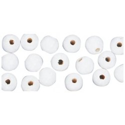 Rayher - Sachet de 115 perles en bois poli - Blanc - 6 mm