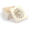 Boîte en bois ajourée à décorer - Mandala coeurs - 15 x 15 x 7,5 cm