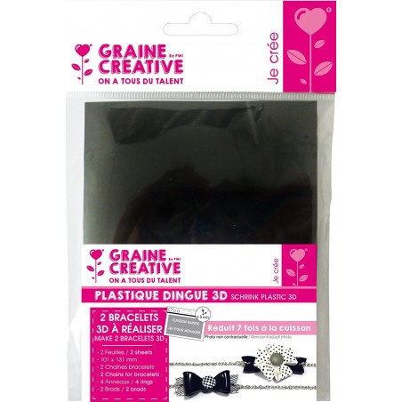Kit Bracelets 3D en Plastique Dingue Noir