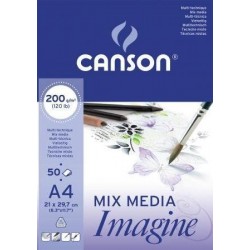 Canson - Beaux arts - Bloc encollé imagine blanc - 50 feuilles - A4 - 200 g/m2