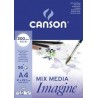 Canson - Beaux arts - Bloc encollé imagine blanc - 50 feuilles - A4 - 200 g/m2