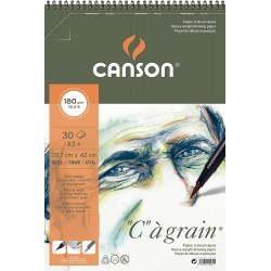 Canson - Beaux arts - Bloc à spirales grain blanc - 30 feuilles - A3 - 180 g/m2