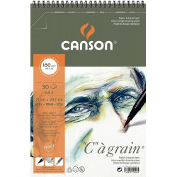 Canson - Beaux arts - Bloc à spirales grain blanc - 30 feuilles - A4 - 180 g/m2