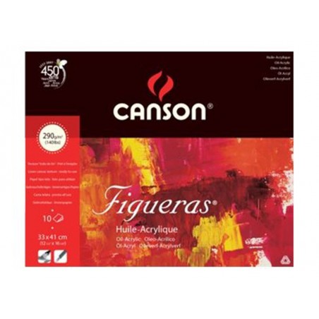 Canson - Beaux arts - Bloc à dessin Figueras grain toile de lin - 10 feuilles - 33x41 cm - 290 g/m2