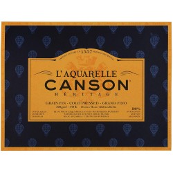 Canson - Beaux arts - Bloc Héritage aquarelle - Grain fin - 20 feuilles - 31x41 cm - 300 g/m2