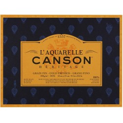 Canson - Beaux arts - Bloc Héritage aquarelle - Grain fin - 20 feuilles - 23x31 cm - 300 g/m2