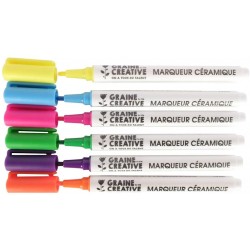 Graine Créative - Loisirs créatifs - Boîte de 6 marqueurs pour céramique