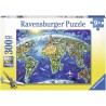 Ravensburger - Puzzle 300 pièces XXL - Carte des monuments du monde