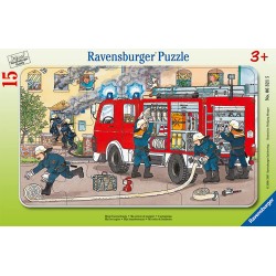 Ravensburger - Puzzle cadre 15 pièces - Ma voiture de pompier